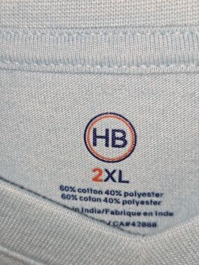 HB Men’s Light Blue 2XL Cotton-Blend Shirt